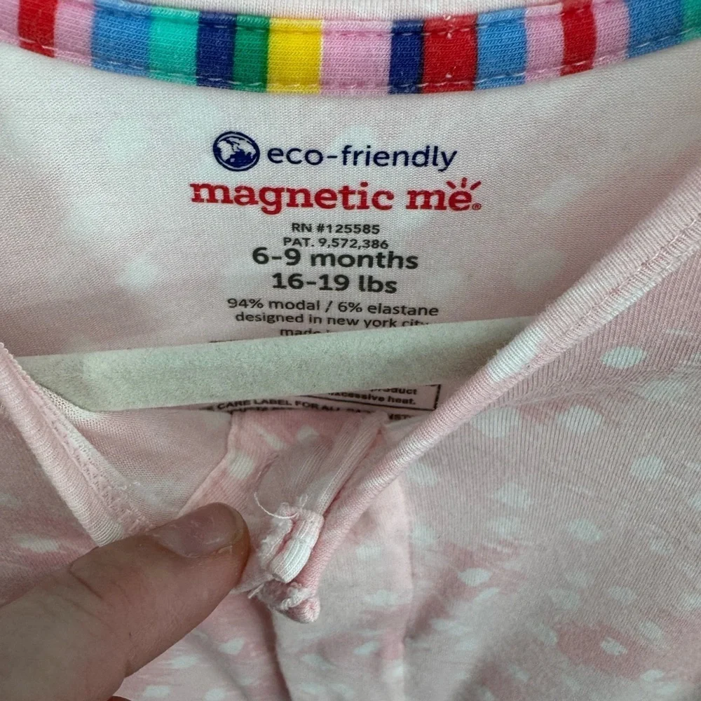 Magnetic Me Pink Doeskin Footie Size 6-9M